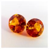 Pair of LAB GROWN ORANGE SAPPHIRE - 2.06ct. Oval cabochon cut