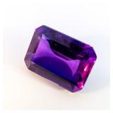 LAB GROWN PURPLE SAPPHIRE - 11.98ct. Emerald cut