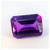 LAB GROWN PURPLE SAPPHIRE - 11.98ct. Emerald cut