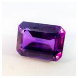 LAB GROWN PURPLE SAPPHIRE - 11.98ct. Emerald cut