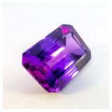 LAB GROWN PURPLE SAPPHIRE - 11.98ct. Emerald cut
