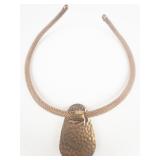 Jay King Blue Basin Turquoise Pendant With Mesh Copper Choker Necklace.