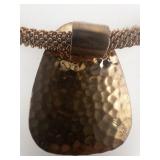 Jay King Blue Basin Turquoise Pendant With Mesh Copper Choker Necklace.