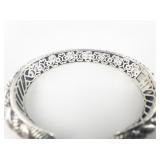 John Hardy Amethyst & 14K Accent Trellis Sterling And 14K Yellow Hinged Cuff Bracelet.