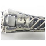 John Hardy Amethyst & 14K Accent Trellis Sterling And 14K Yellow Hinged Cuff Bracelet.