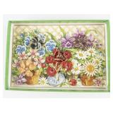 Joan Rivers Classics Collection Interchangeable Colorful Enamel gold Plated Base Metal Flower Pin Set .