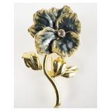 Joan Rivers Classics Collection Interchangeable Colorful Enamel gold Plated Base Metal Flower Pin Set .