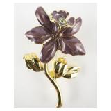 Joan Rivers Classics Collection Interchangeable Colorful Enamel gold Plated Base Metal Flower Pin Set .
