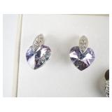 Joan Rivers Classics Collection Set Of 5 Colorful Crystal Gold Plated Base Metal Pierced Earrings.
