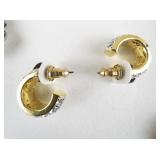 Joan Rivers Classics Collection Set Of 5 Colorful Crystal Gold Plated Base Metal Pierced Earrings.