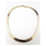 Milor Flat Reversable Sterling Silver Herringbone Necklace.