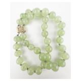 Double Strand Jade 14K Bead Bracelet .