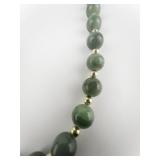 Jade & 14K Clad Bead Necklace.