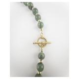 Jade & 14K Clad Bead Necklace.
