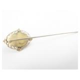 Coral Cameo Yellow 10K Stick Pin.