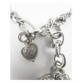 Judith Ripka Amethyst Heart & CZ Accented Sterling Silver Enhancer & Paperclip Chain.