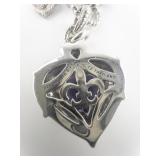 Judith Ripka Amethyst Heart & CZ Accented Sterling Silver Enhancer & Paperclip Chain.