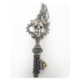 Barbara Bixby Skull & Butterfly Key Sterling And 18K Yellow Gold Enhancer .