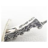 Barbara Bixby Amethyst Briolette Sterling And 18K Yellow Gold Hinged Wire Hoop Earrings.