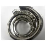 STS Jewels Paraiba Apatite Banded Triple Spiral sterling Silver Statement Ring. Size 8.