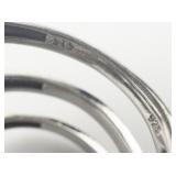 STS Jewels Paraiba Apatite Banded Triple Spiral sterling Silver Statement Ring. Size 8.