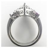 STS Jewels Rhinestone & CZ Accented Sterling Silver Cocktail Ring. Size 8.75 - 9.