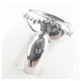 Sima K Blue Sapphire & White Topaz Cluster Sterling Silver Statement Ring . Size 8.75 - 9.