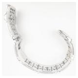 Judith Ripka Amethyst Cushion Cut Woven Sterling Silver Hinged Cuff Bracelet.