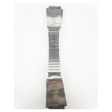 Rita A Benally (Inlay) & Ella Cowboy (Silver) Turquoise, Jet, Mother-Of Pearl & Coral Inlay Sterling Silver Stretch Watch Strap. 18Mm Lug Width.