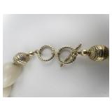 MILOR Cream Quartzite Sterling Silver Bead Necklace.