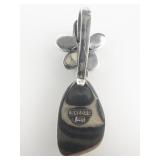 BARSE Flower Turquoise Sterling Silver Pendant.