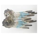 Quoc Turquoise Southwest Style Turquoise Dream Catcher Sterling Silver Dangle Earrings .