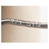 STS Jewels Mojave Midnight Turquoise With Purple CZ Sterling Silver Dangle Earrings .