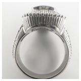 Judith Ripka Cushion Cut Blue Topaz sterling Silver Cocktail. Size 9.75 - 10.