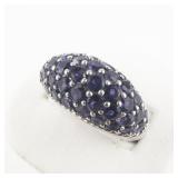 Judith Ripka Iolite Cluster sterling Silver Ring. Size 8.
