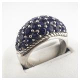 Judith Ripka Iolite Cluster sterling Silver Ring. Size 8.