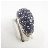 Judith Ripka Iolite Cluster sterling Silver Ring. Size 8.