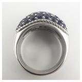 Judith Ripka Iolite Cluster sterling Silver Ring. Size 8.