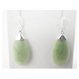 Gold Stone Jewelry Corp. Aventurine Drop Sterling Silver French Wire Earrings .