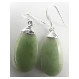 Gold Stone Jewelry Corp. Aventurine Drop Sterling Silver French Wire Earrings .