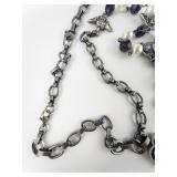 Cynthia Garrett ***Love Conquers All*** Muli-Colored Gemstone Base Metal Cross Necklace .