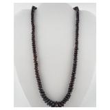 Gem En Vouge Garnet Faceted Base Metal Bead Necklace.