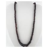 Gem En Vouge Garnet Faceted Base Metal Bead Necklace.
