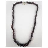 Gem En Vouge Garnet Faceted Base Metal Bead Necklace.