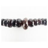 Gem En Vouge Garnet Faceted Base Metal Bead Necklace.