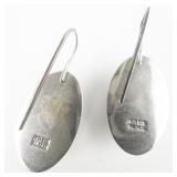 ATI (MEXICO) Oval Cut Red Jasper Sterling Silver Pendant Necklace & French Wire Earrings.