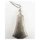 Chapal-Zenray Vintage Art Nouveau Perfume Flask Sterling Silver Flask Pendant Necklace.