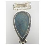 Whitney Kelly Turquoise Sterling Silver Sliding Pendant .
