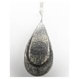 Morning Sun Lapis Lazuli Teardrop Sterling Silver Pendant Necklace .