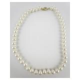 Simulated Pearl Individually Tied Base Metal Bead Necklace.